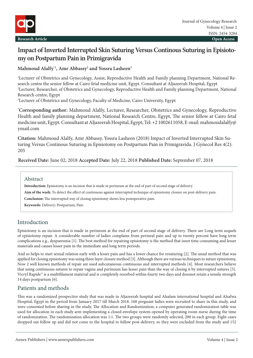 PDF Impact of Inverted Interrupted Skin Suturing Versus Continous