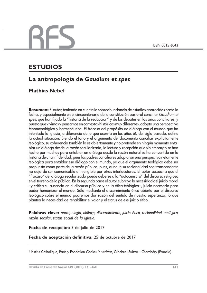 PDF) Significado Teológico de la Libertad en la Constitución Pastoral Gaudium  et Spes del Concilio Vaticano II.