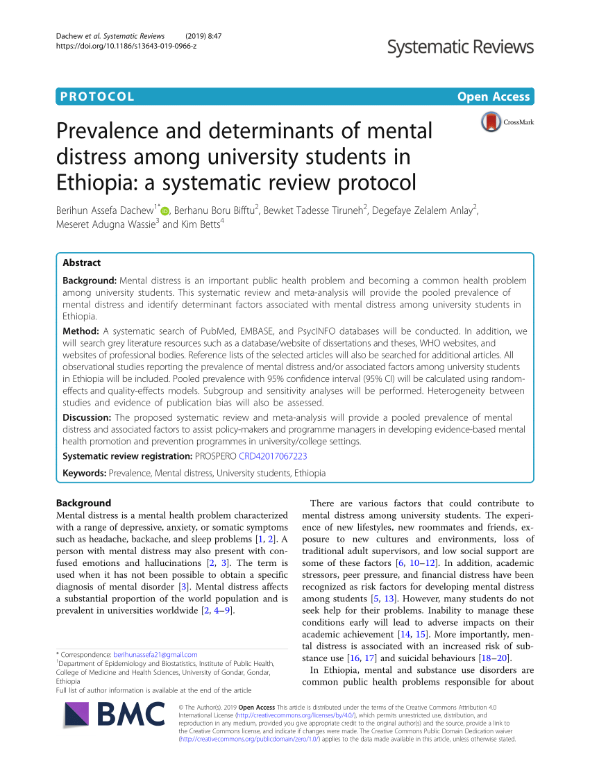 Mental distress and associated factors among college students in