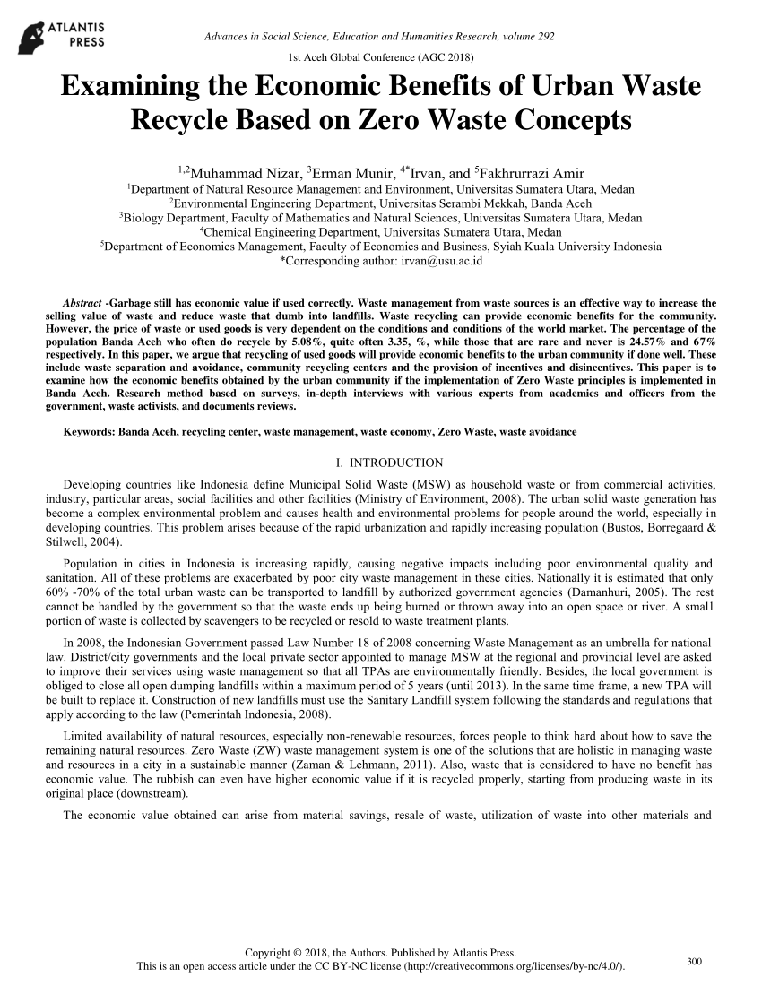 benefits of recycling research paper