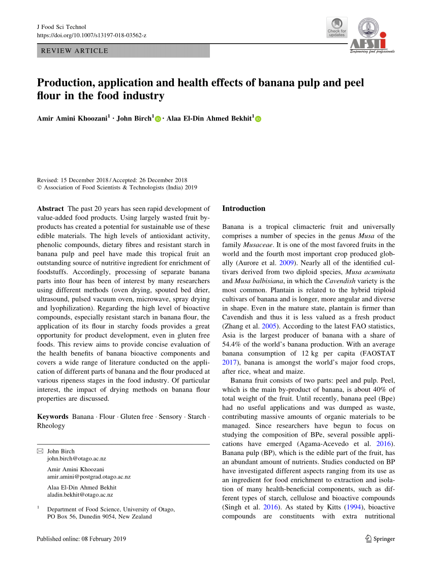 banana research paper pdf