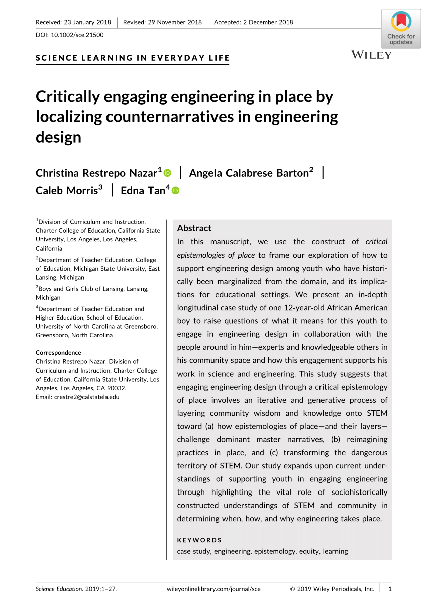 Pdf Critically Engaging Engineering In Place By Localizing Counternarratives In Engineering Design - identity fraud roblox related keywords suggestions