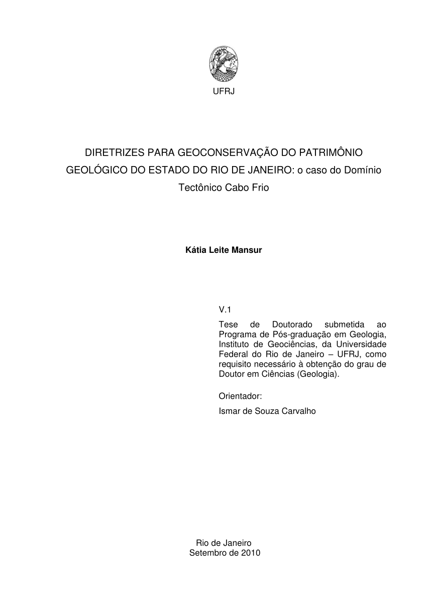 (PDF) DIRETRIZES PARA GEOCONSERVAÇÃO DO PATRIMÔNIO GEOLÓGICO DO ESTADO ...
