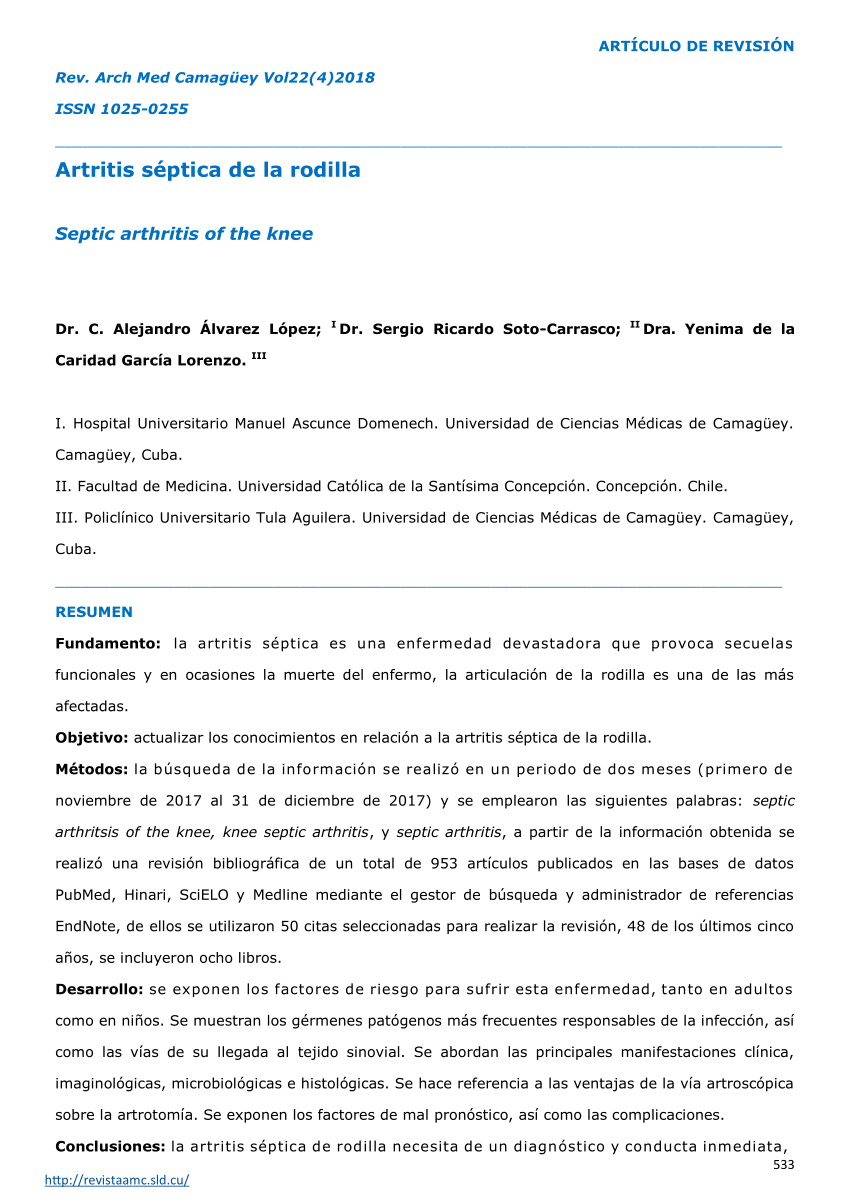 PDF) Septic arthritis of the knee