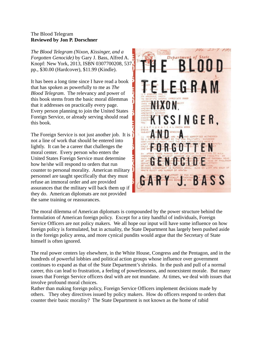 The Blood Telegram by Gary J. Bass