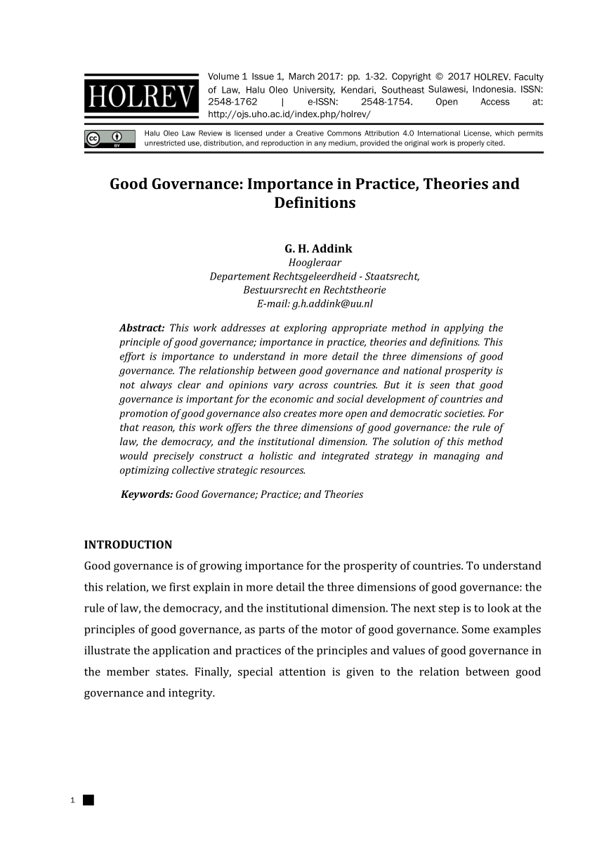 good governance dissertation pdf