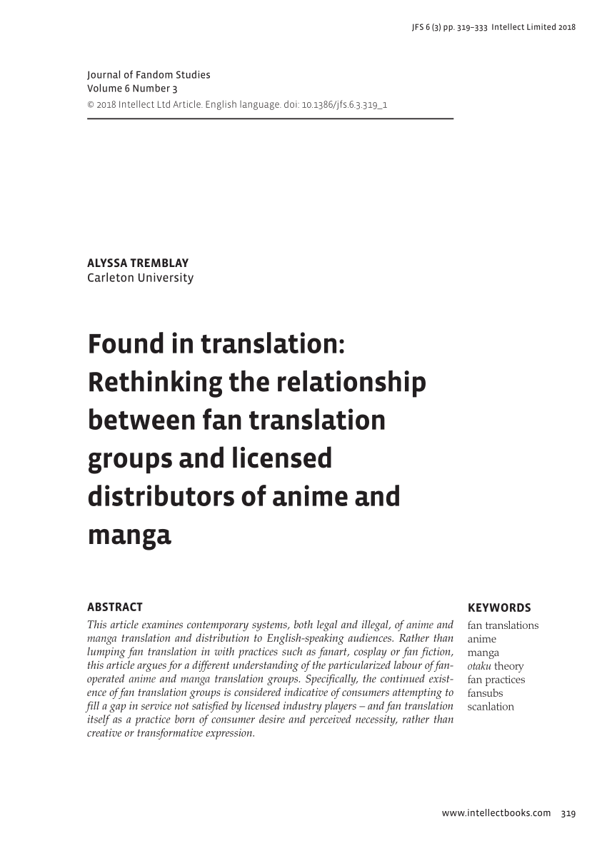PDF] Understanding Fansub as One of the Audiovisual Translation Method