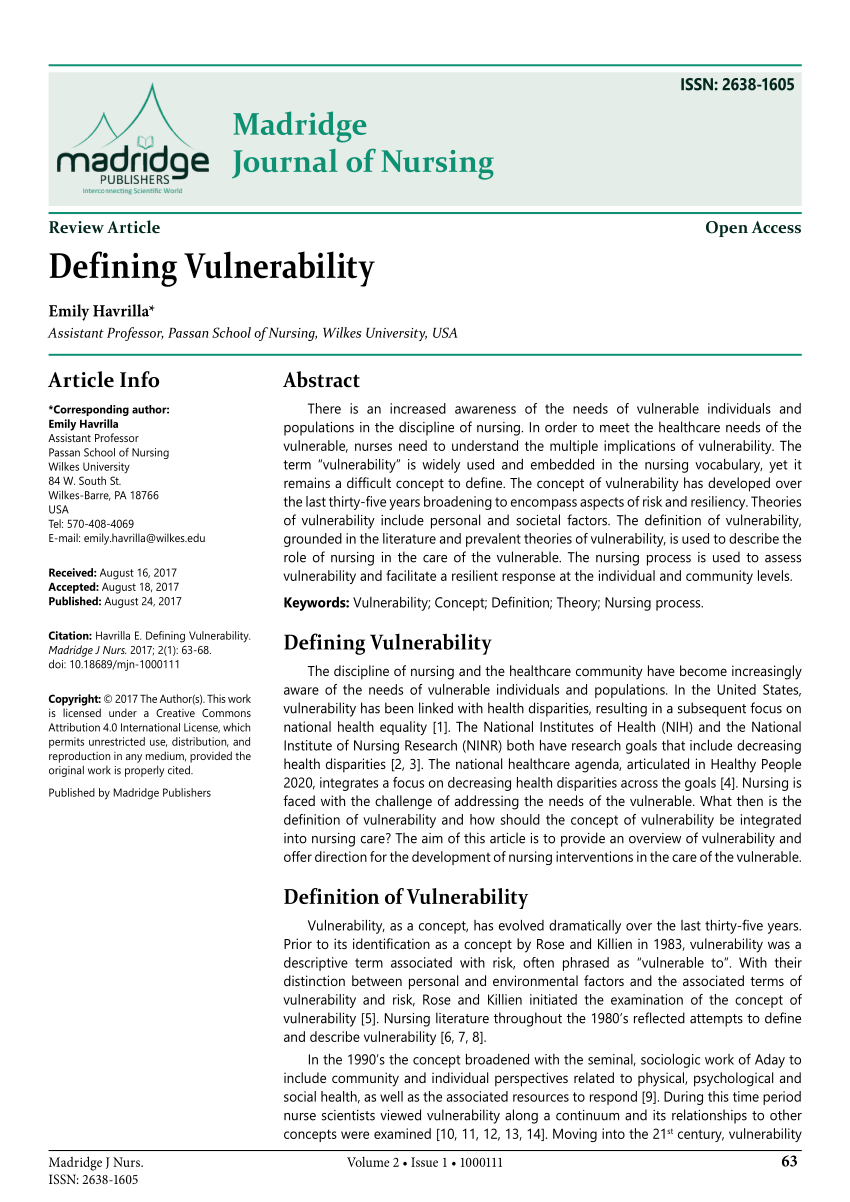define vulnerability essay
