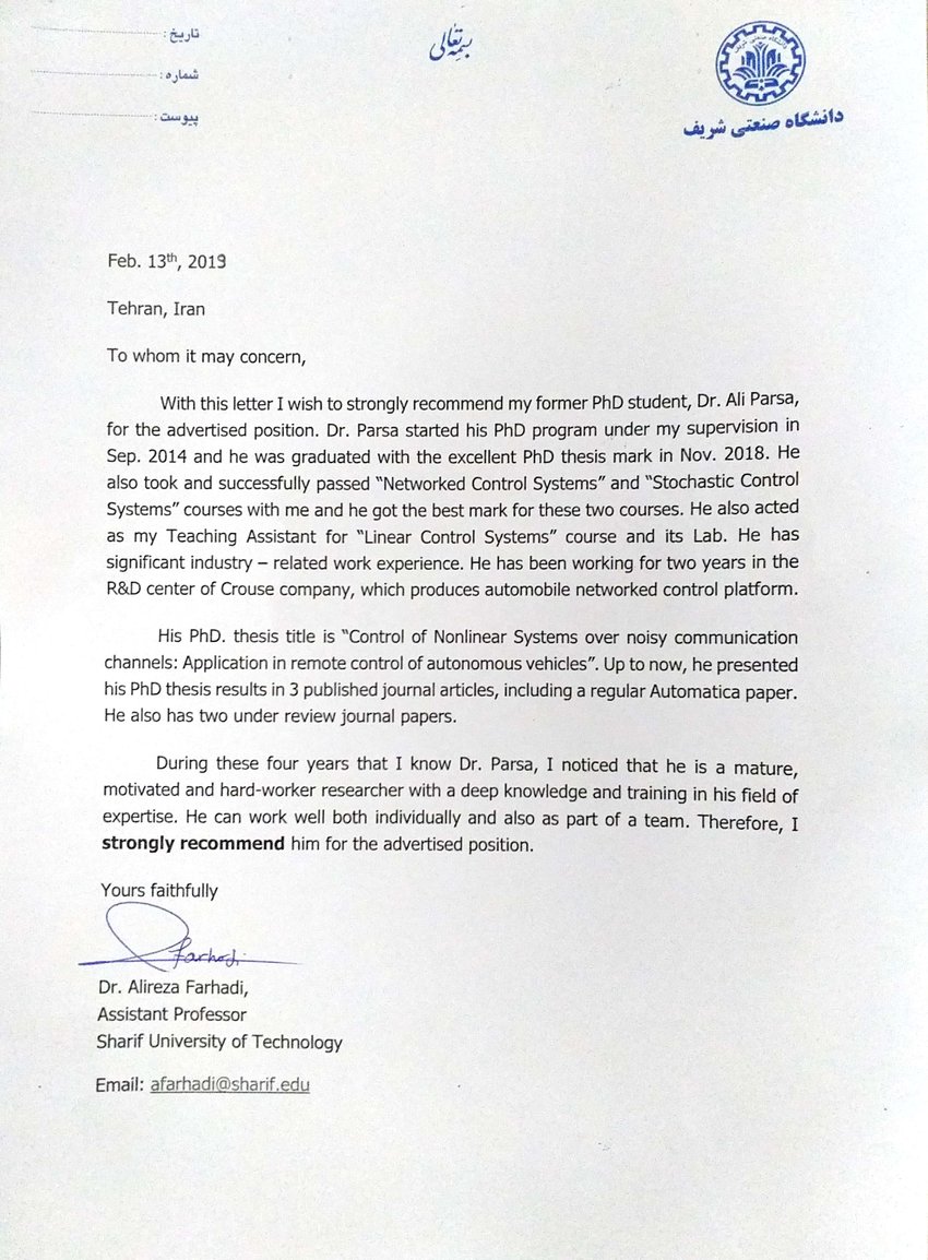 phd supervisor acceptance letter