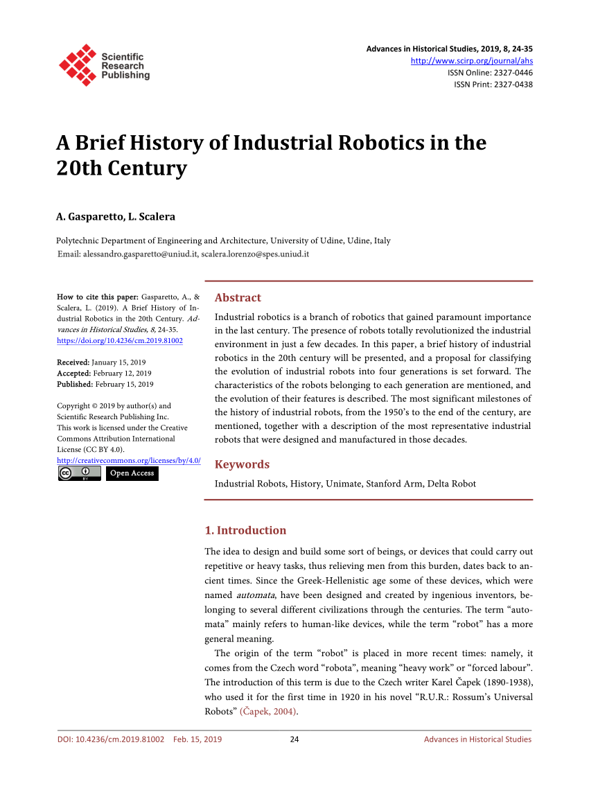 PDF) A Brief History of Industrial Robotics in the