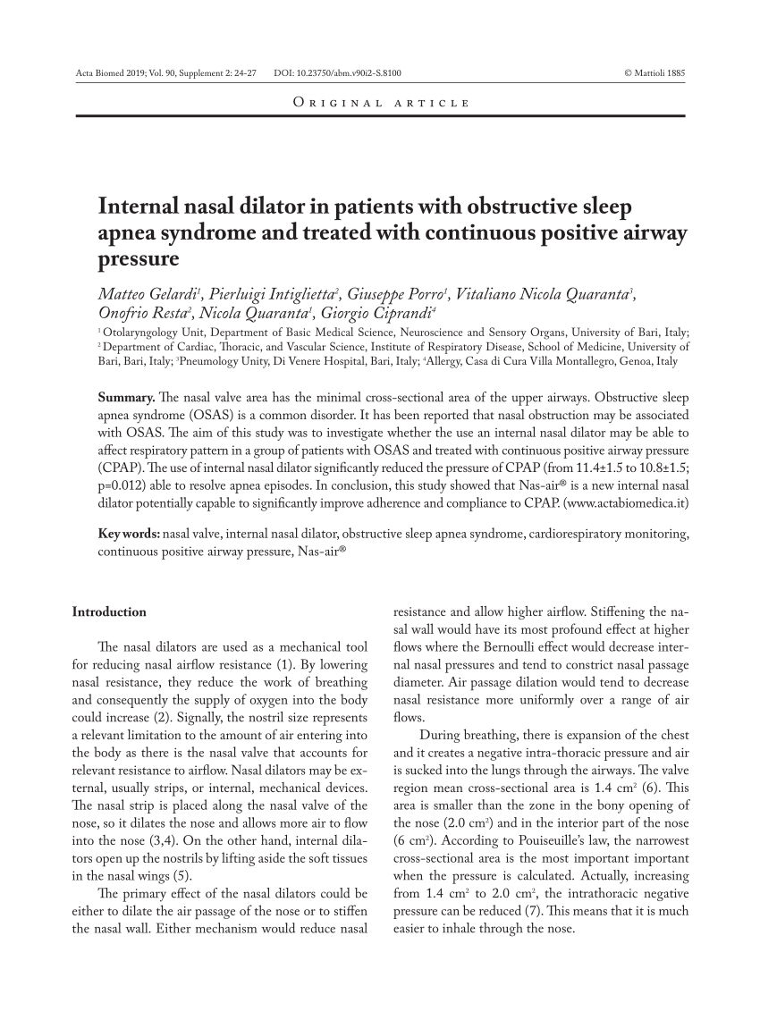 PDF) Internal nasal dilator in patients with obstructive sleep