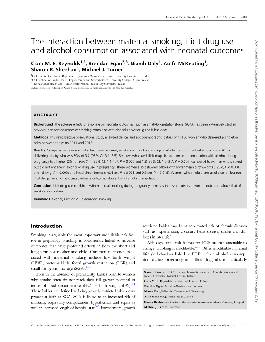 research articles on maternal smoking