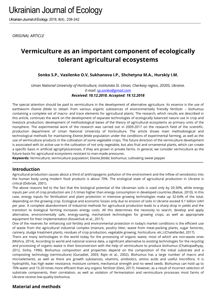 literature review of vermiculture pdf