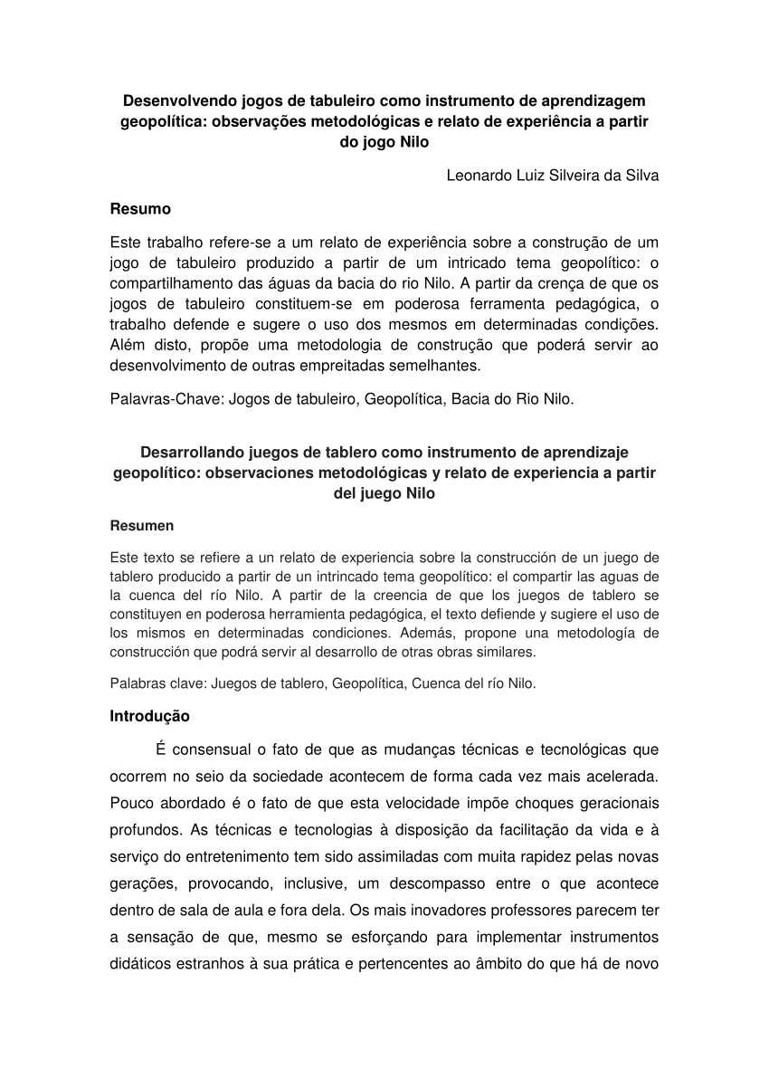PDF) DESENVOLVENDO UM JOGO DE TABULEIRO PARA O ENSINO DE FÍSICA