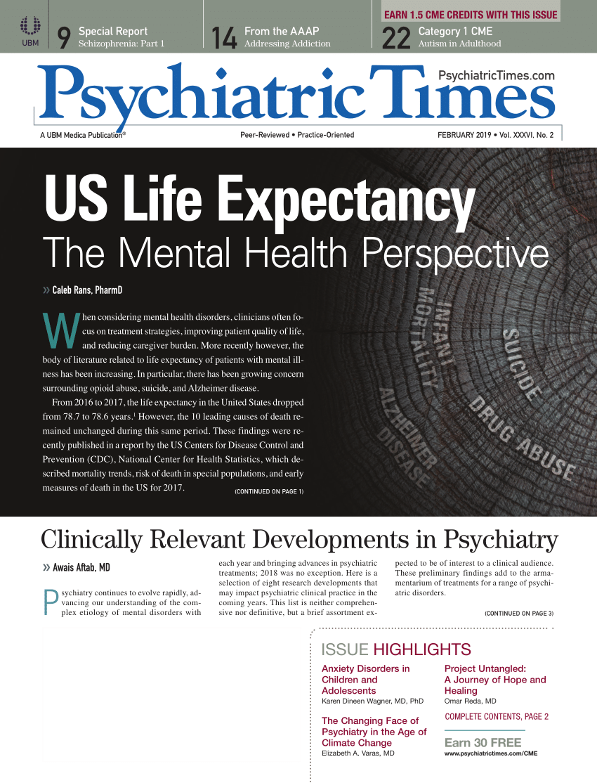 (PDF) US Life Expectancy The Mental Health Perspective ResearchGate