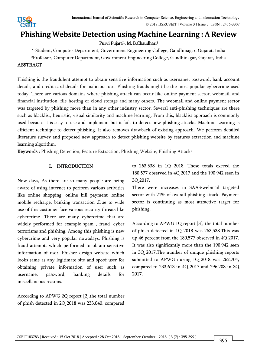 detecting phishing websites using machine learning