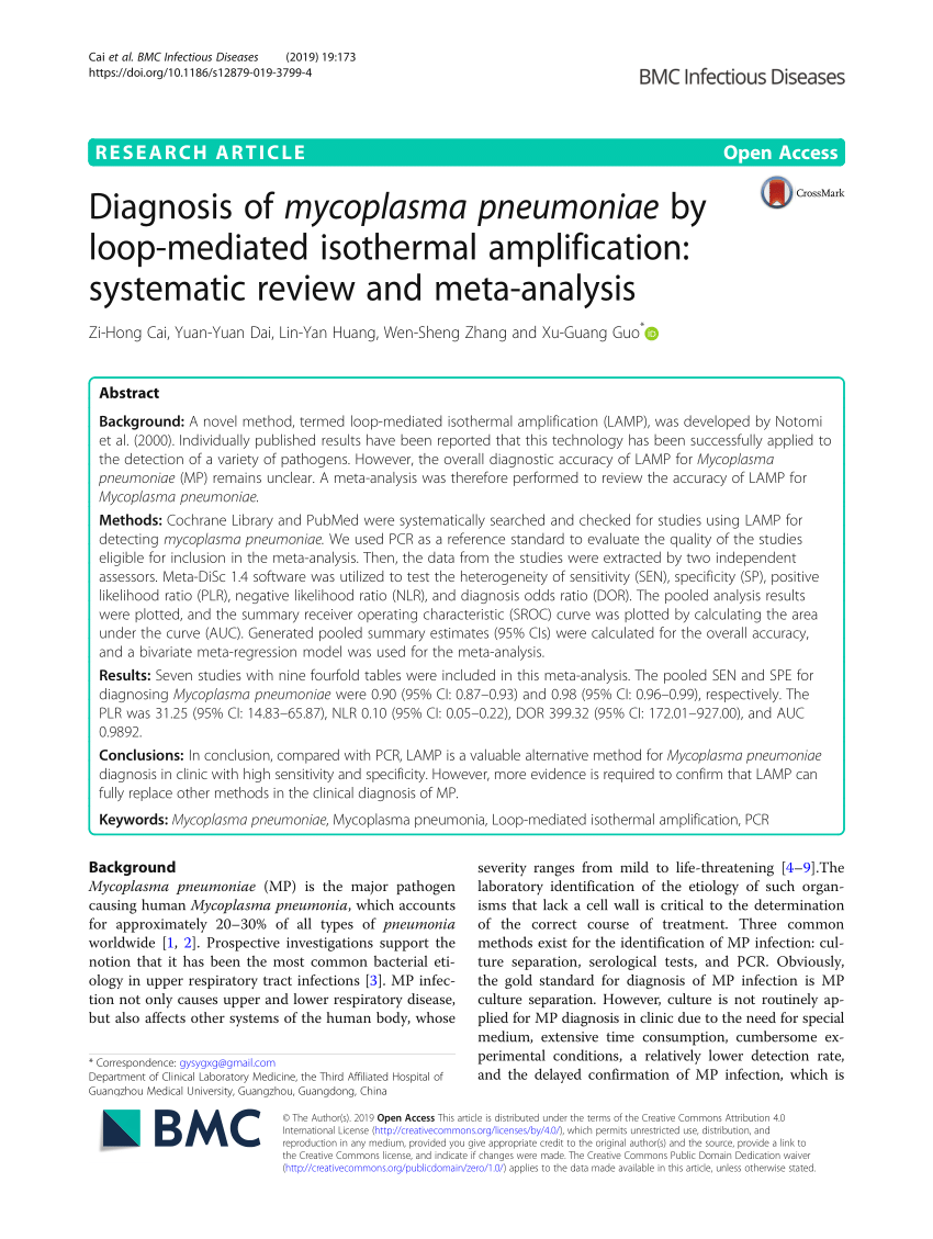 Pdf Diagnosis Of Mycoplasma Pneumoniae By Loop Mediated Isothermal Amplification Systematic