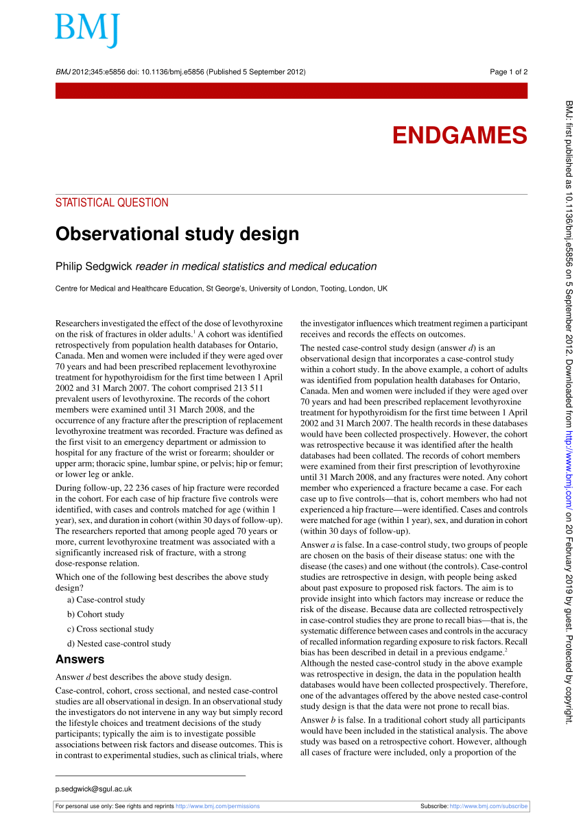 observational design study