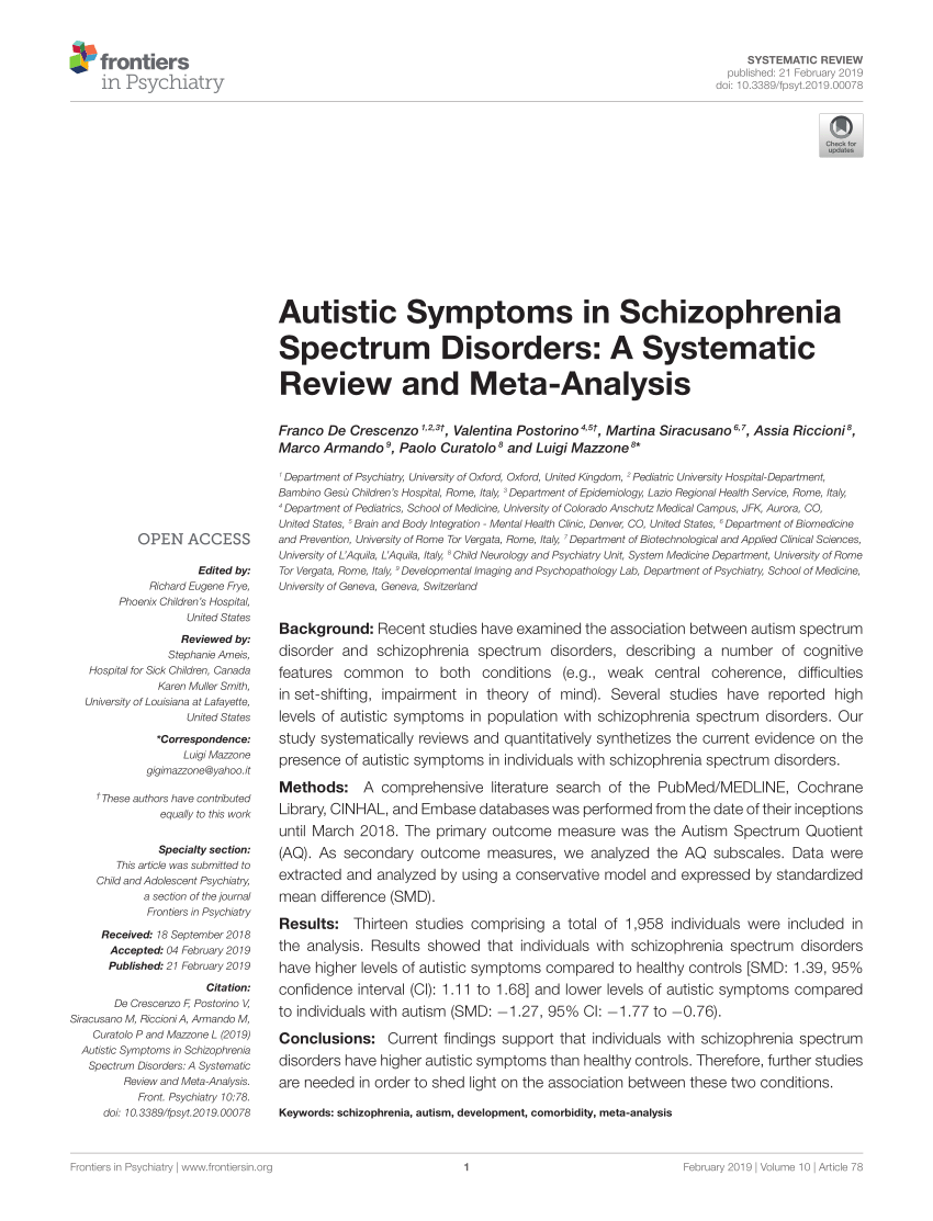 research on schizophrenia spectrum