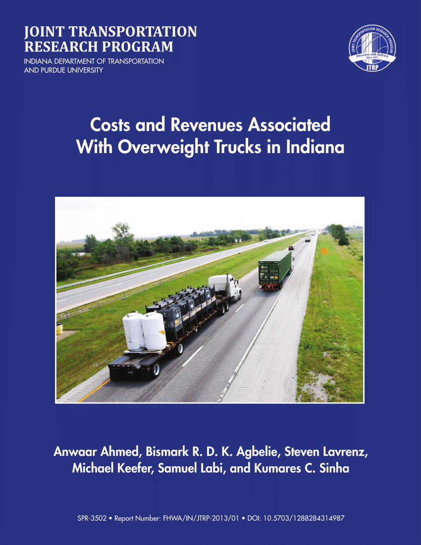 PDF) Costs and Revenues Associated With Overweight Trucks in Indiana