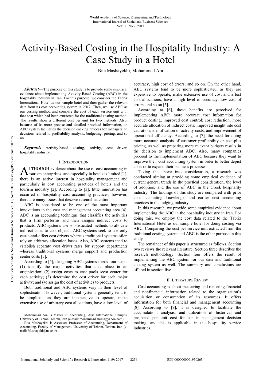 hospitality case study examples pdf