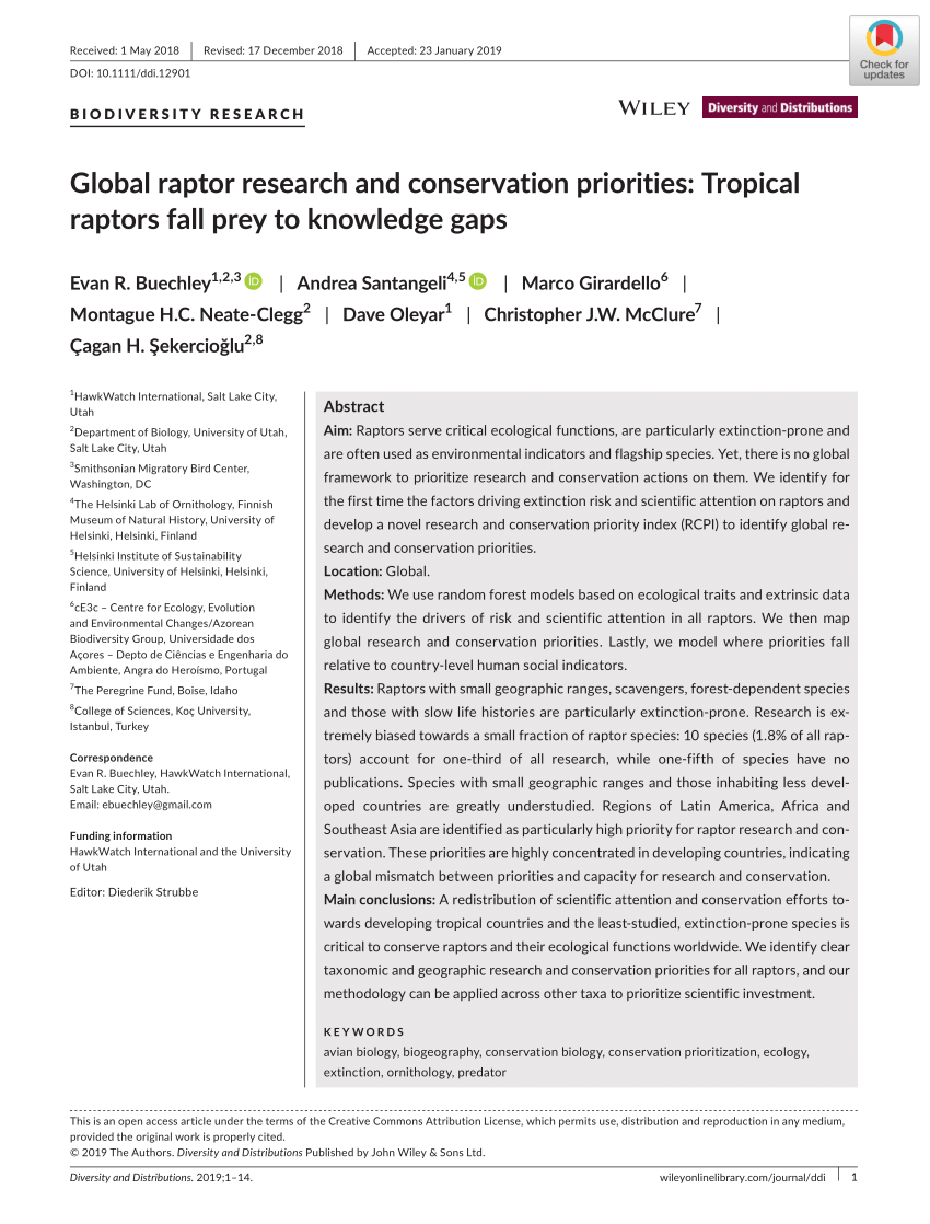 (PDF) Global raptor research and conservation priorities: Tropical ...