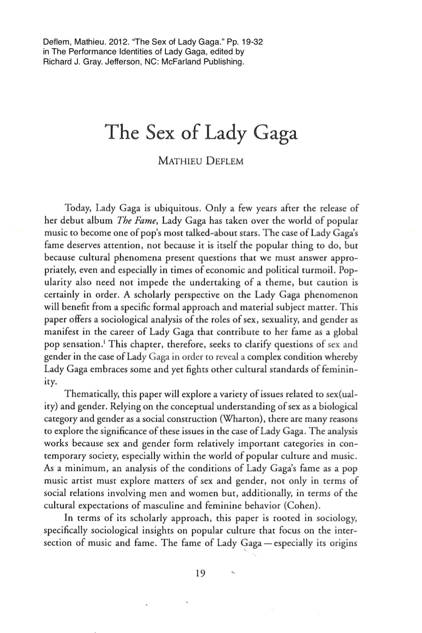 PDF) The Sex of Lady Gaga