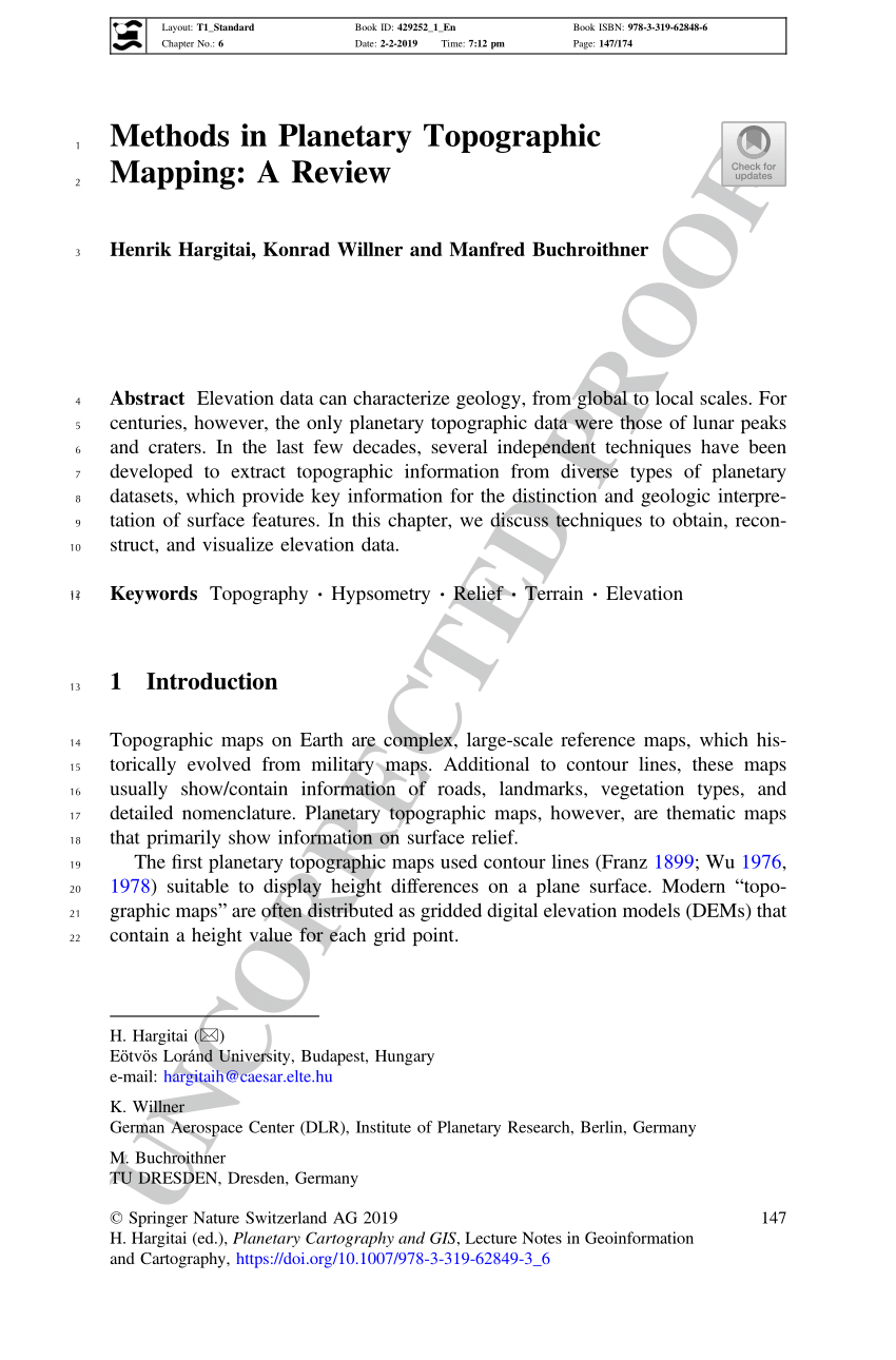 literature review on topographic mapping