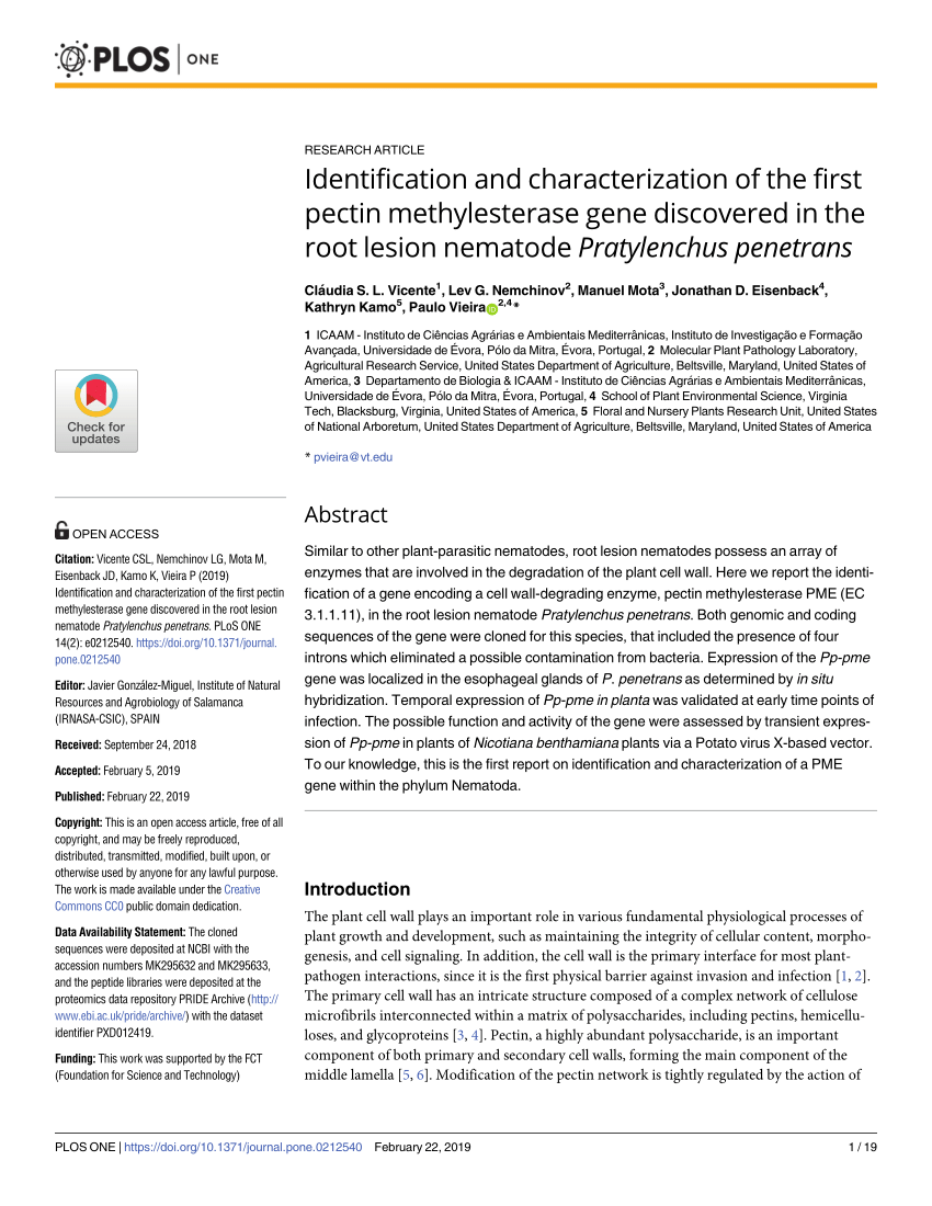 (PDF) Identification and characterization of the first pectin