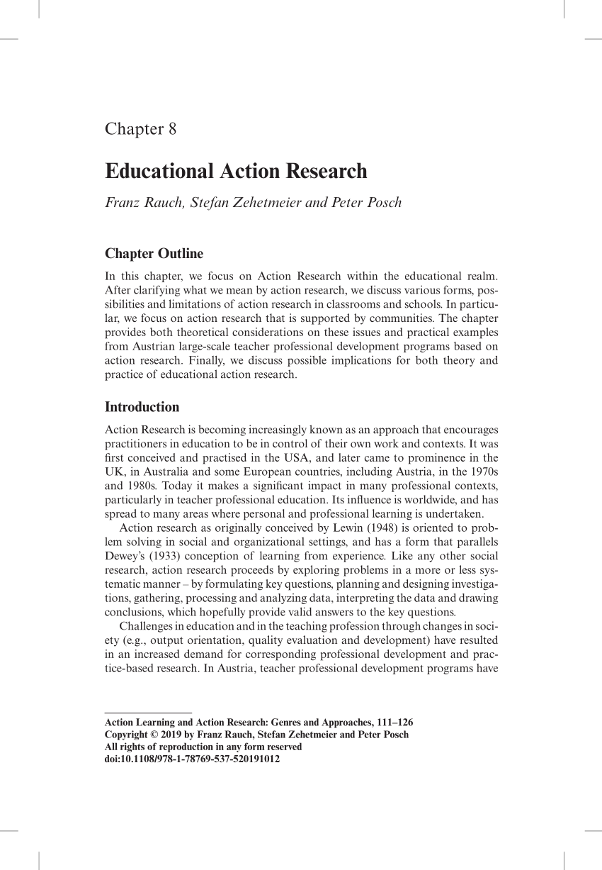 example of a action research paper