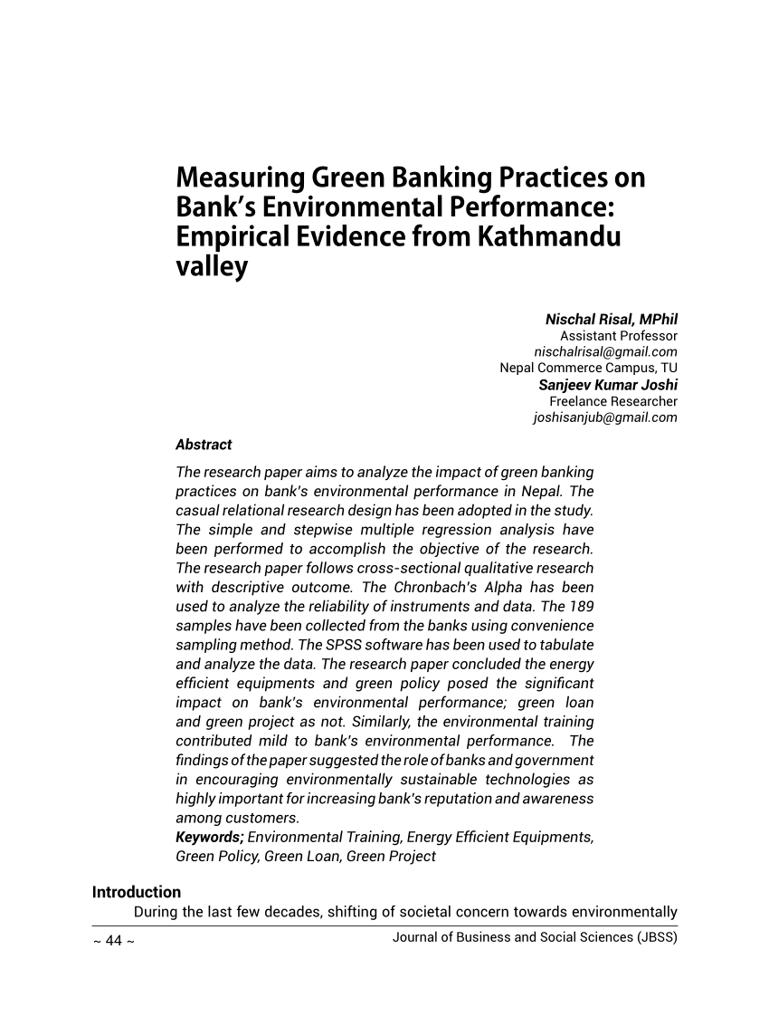 green banking thesis