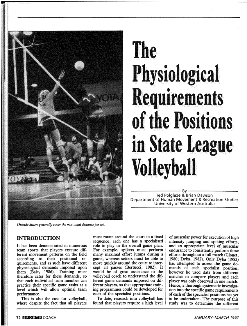 research topics volleyball