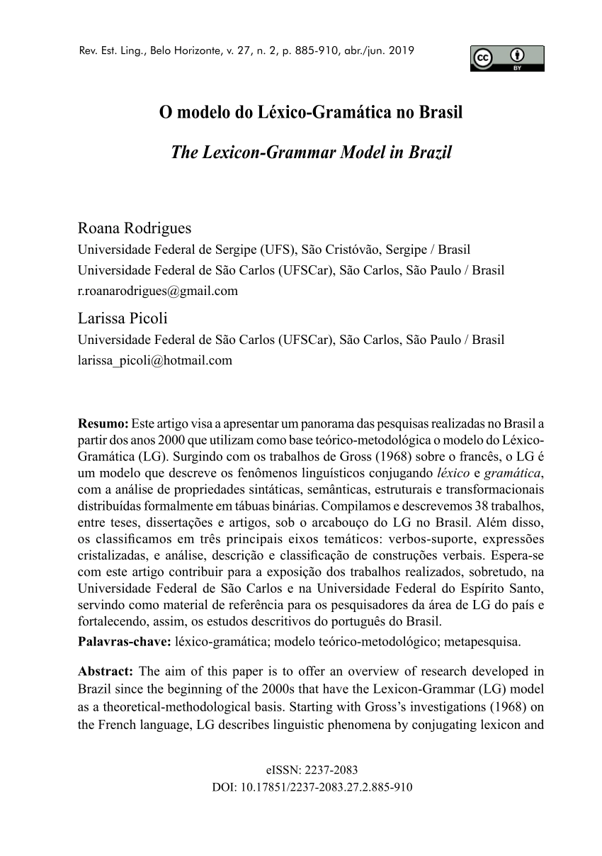 Full article: As combinatórias léxicas e o ensino da língua