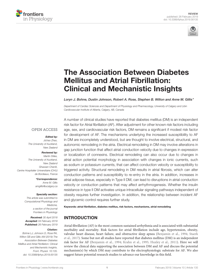 association between diabetes and atrial fibrillation)