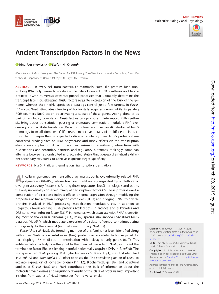 Pdf Ancient Transcription Factors In The News