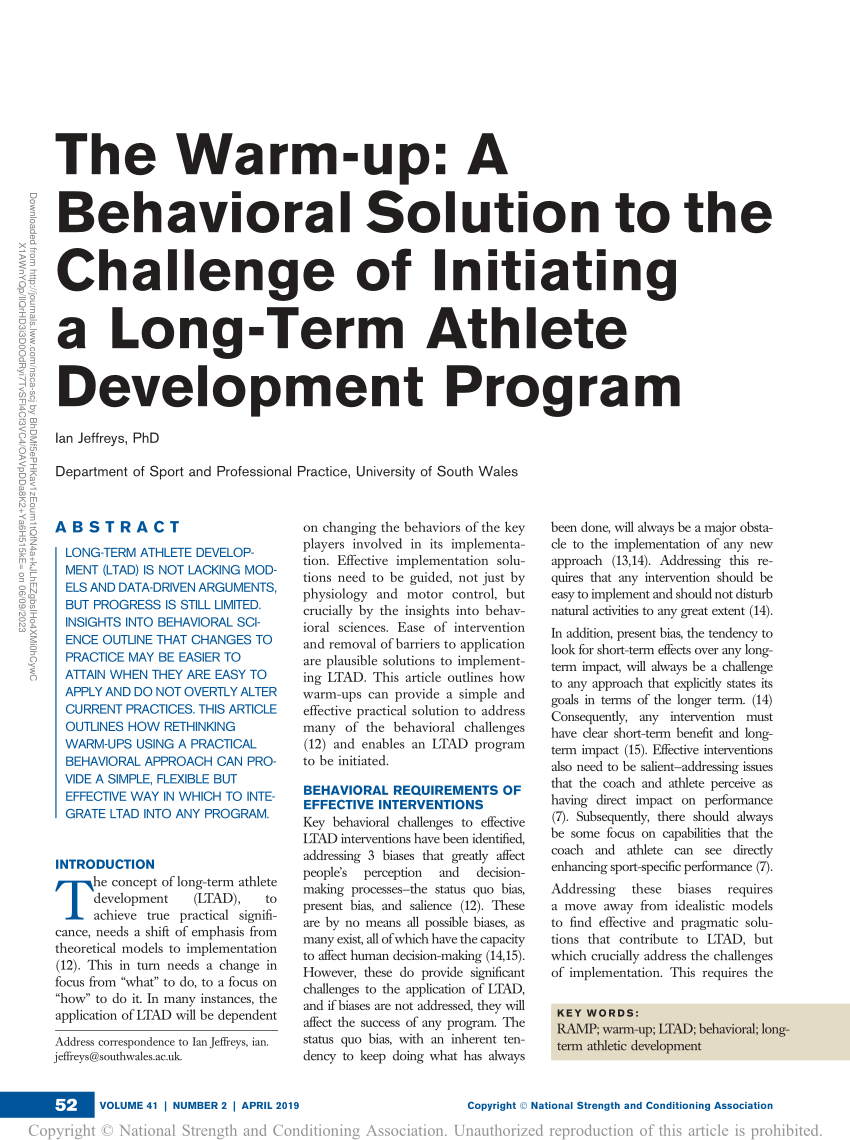 The Warm-Up: Maximize Performance and Improve Long-Term Athletic Development