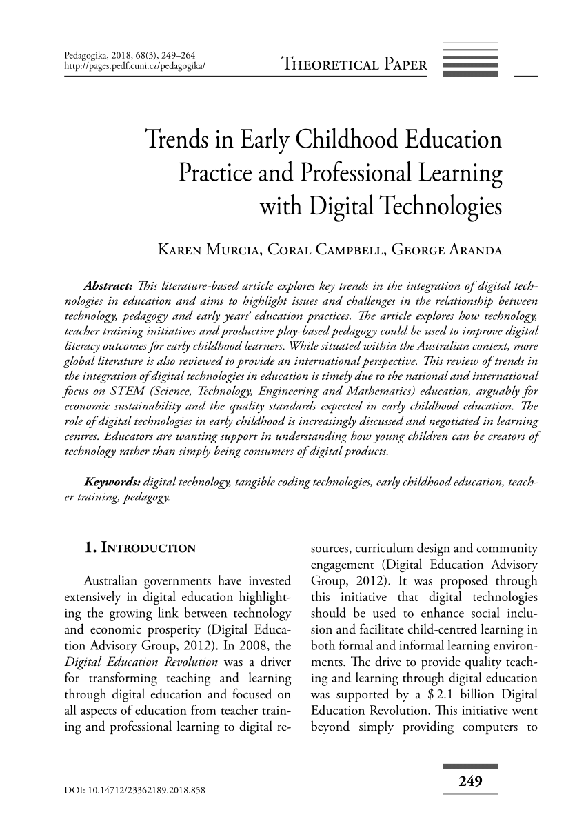 research articles on early childhood education