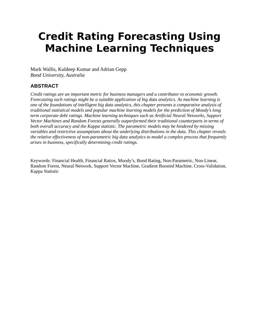 Aan Geologie Zich voorstellen PDF) Credit Rating Forecasting Using Machine Learning Techniques