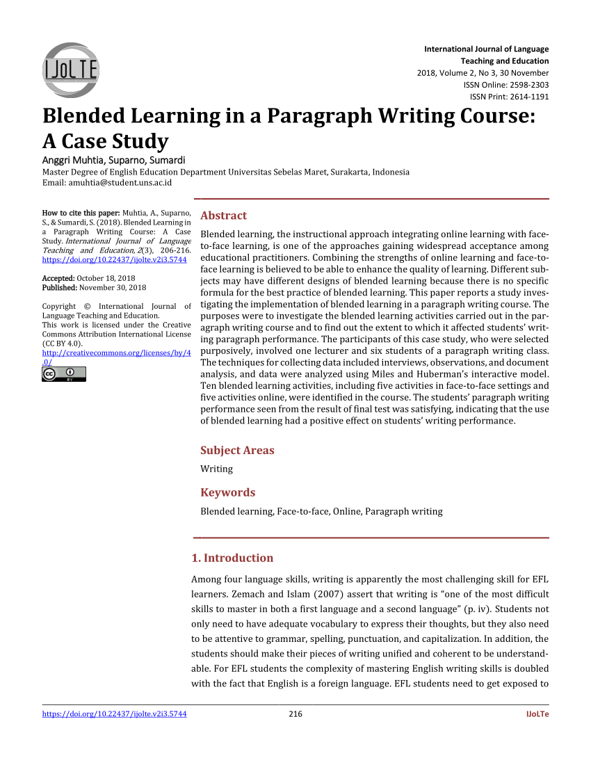500 words essay about blended learning
