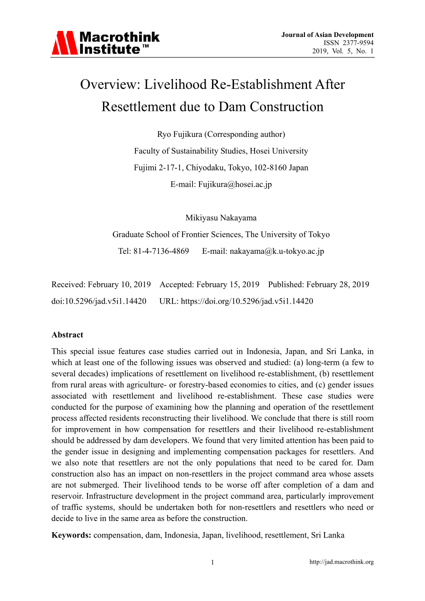 vacuum puzzle Comparison PDF) Overview: Livelihood Re-Establishment After Resettlement due to Dam  Construction