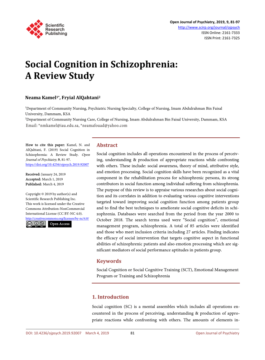 pn cognition schizophrenia part 1 3.0 case study test quizlet