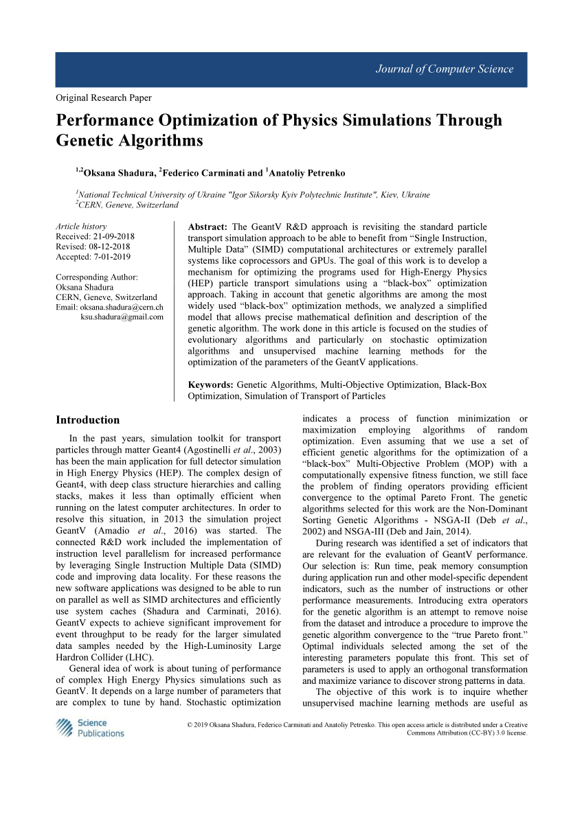 PDF) Performance Optimization of Physics Simulations Through ...