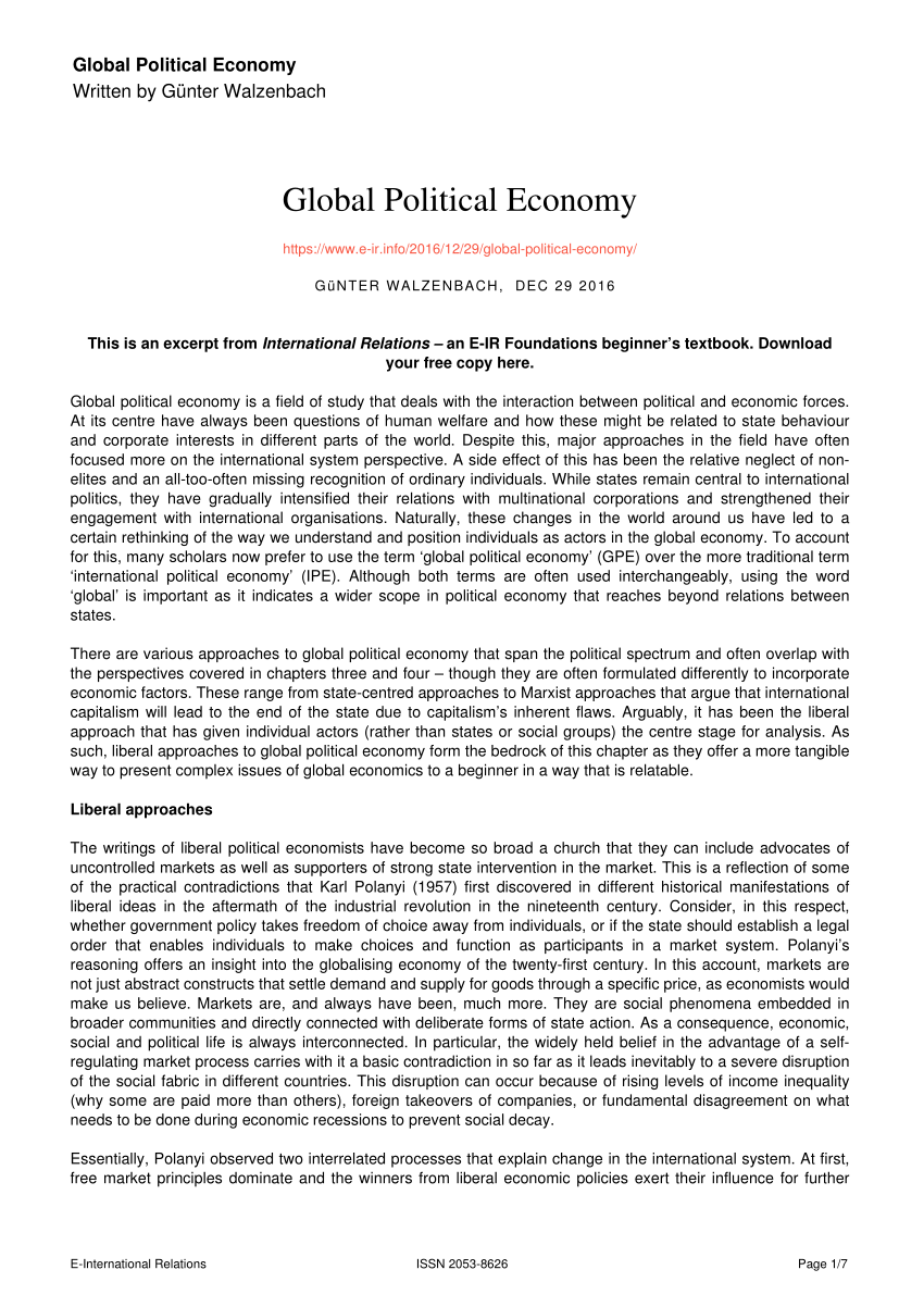 global political economy research topics