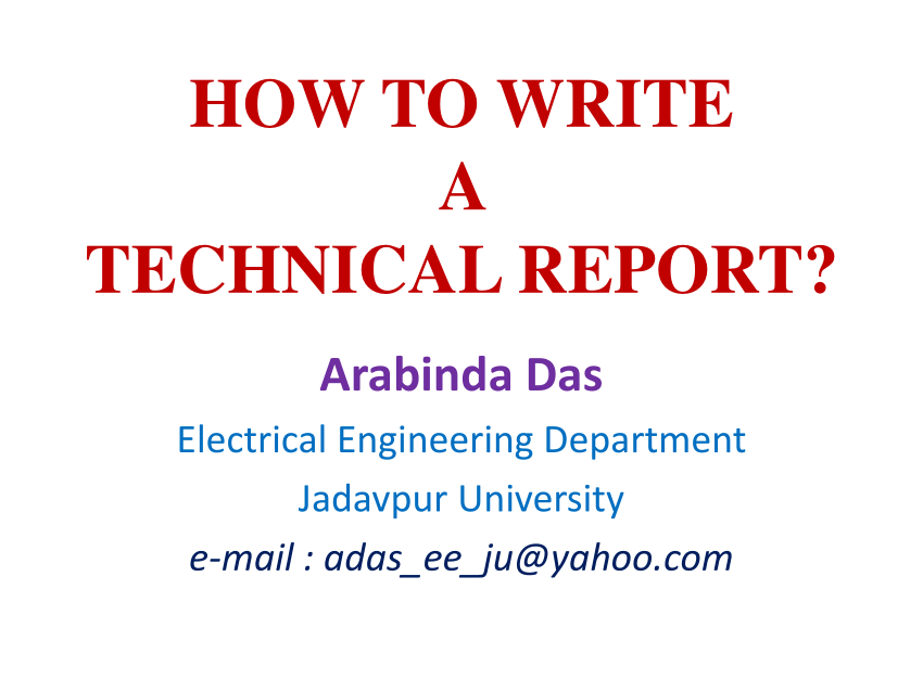  PDF HOW TO WRITE A TECHNICAL REPORT 