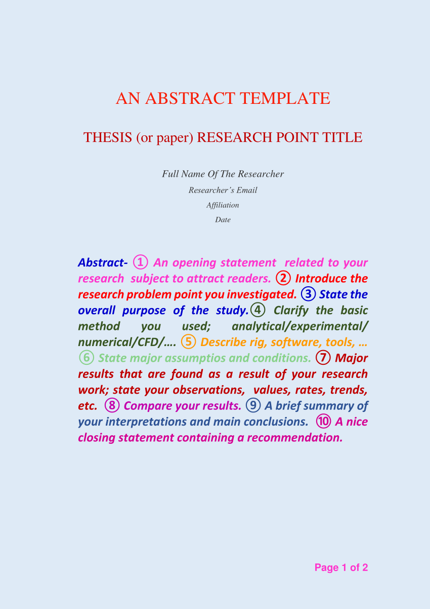 example of an abstract in research