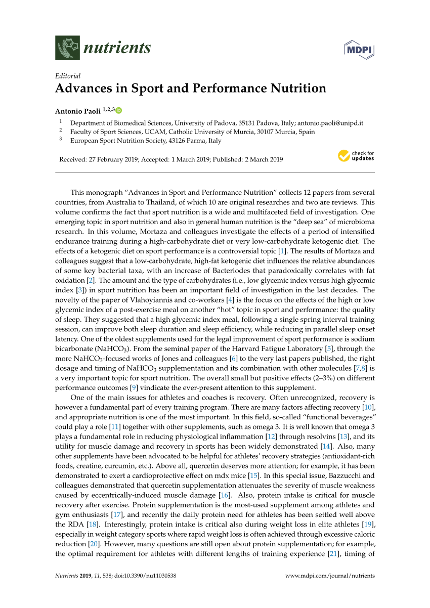 research paper on sports nutrition