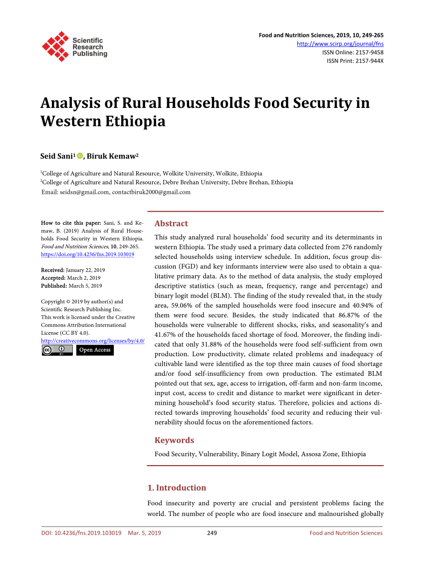 research proposal on food security in ethiopia