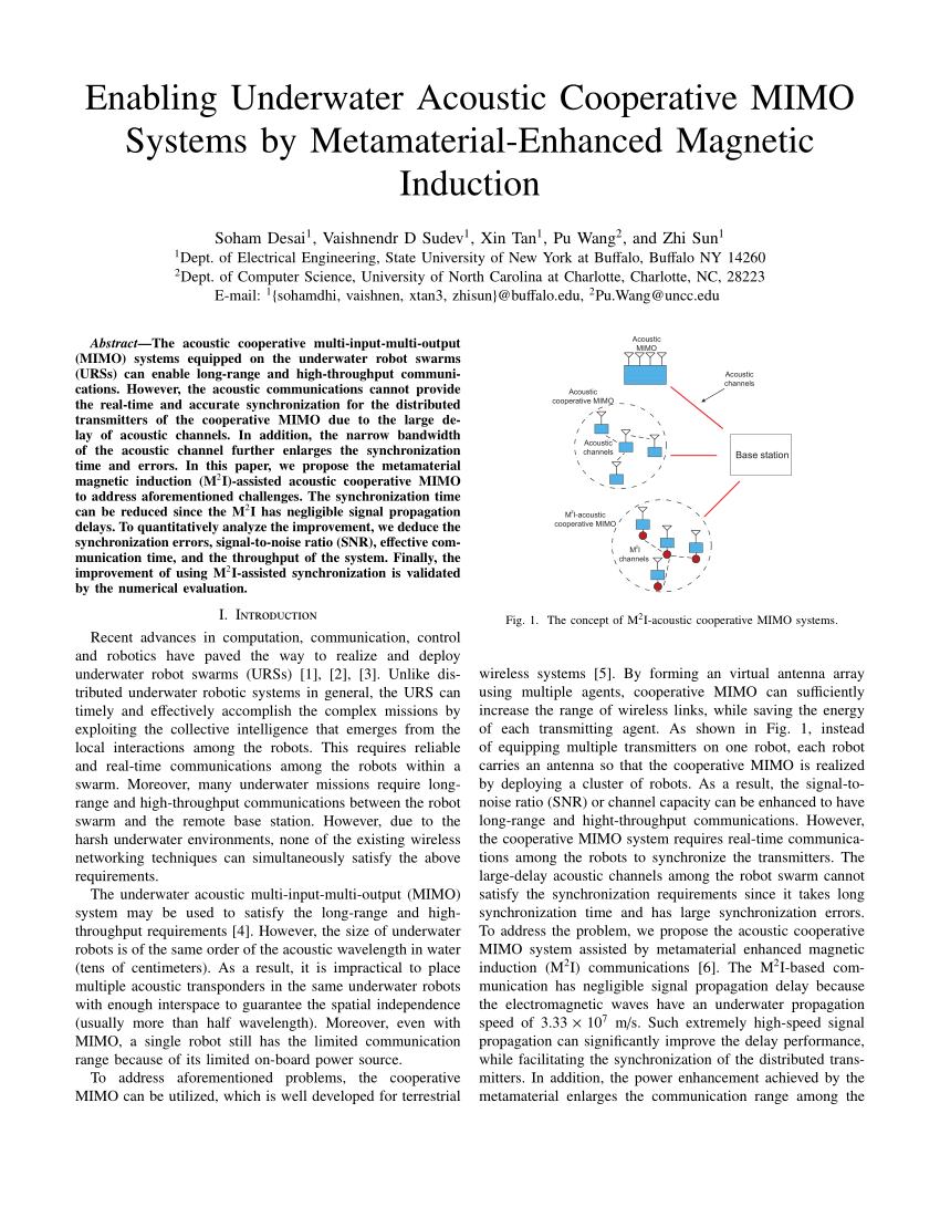 PDF) Enabling Underwater Acoustic Cooperative MIMO Systems by 