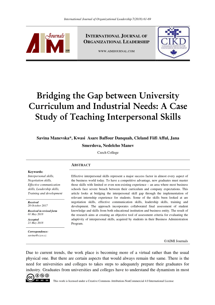 case study on interpersonal skills pdf