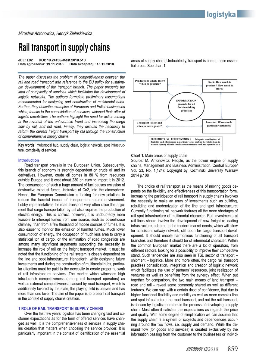 literature review on rail transport